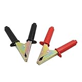 DealMux 2個ブラックレッドメタルカーバッテリークリップワニワニテストターミナルクランプ