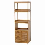 木製ルーバー扉 レンジ台(MUD-8502)ht336-17 幅60cm 3段棚（代引不可）