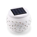 AVAWAY LEDセラミックソーラーライト、装飾ソーラーパティオテーブルライトアウトドア ナイトライトとして庭/寝室/パーティーに使用可能