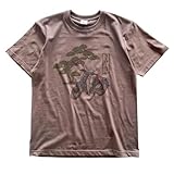 [CAMSHOP] 半袖Tシャツ ホンダ スーパーカブ浮世絵風Tシャツ 2301HD01-18 (XL, チャコールグレー)
