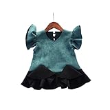 ベビー服 子供服 女の子ワンピース Pojour 袖なしドレス 可愛いベスト 秋冬スカート オシャレ 通園 発表会 旅行 記念日 プレゼント グリーン