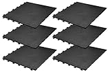 高品質ゴム製 連結式ゴムマット RMT-6060 《6枚セット》 (屋外用／幅600×600mm×厚10mm)