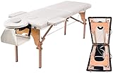 Kennkari マッサージベッド 折りたたみ マッサージ台 コンパクト 施術ベッド ポータブル 施術台 出張 エステベッド 木製 診察台 超軽量 整体ベッド 整体台 有孔 7段階高さ調節 組立て不要 (ホワイト)