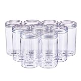 BENECREAT 9パック 300ml アクセサリー透明収納ボックス　小物収納ケース　蓋つき　円柱　ビーズ・アクセサリー・小物　DIY工芸品