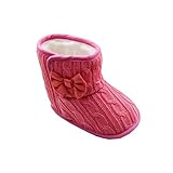 Tonsee ベビー スノーブーツ 歩行サポート 防寒対策 可愛い ちょう結び付き ベビー シューズ (11cm, レッド)
