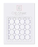 SwaddleDesigns Cotton Crib Sheet, Made in USA, Premium Cotton Flannel, Lavender Mod Circles