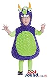 かわいい緑と紫のエイリアンベビーサイズぬいぐるみコスチューム