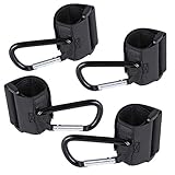 Ligangam ベビーカーフック カラビナ マルチフック 荷物フック 4個組 落下防止 装着簡単 滑り止め クリップ おしゃれ 荷物かけ マジックテープ式 アクセサリー 自転車 バッグ 収納 出産祝