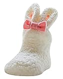 KACAKID ベビー 靴下 短い 幼児用 ソックス キッズ 床ソックス 子供 厚手 暖かい 可愛い うさぎ耳飾り 室内着 純白 ホワイト ピンクリボン 蝶結び 柔らかい ピンク
