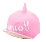 Plus Nao(プラスナオ) ベビーキャップ ベビー帽子 ツバ付き帽子 とんがり帽子 赤ちゃん BABY ぼうし 男の子 女の子 男児 女児 子供 ロゴ 可 - ピンク