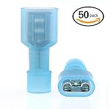 Hilitchi 50pcs 16-14 Gauge Nylon Quick Splice Fully Insulated-Female Spade Terminals Electrical Wire