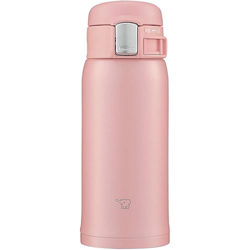 Zojirushi SM-SF36-PA Water Bottle, Direct Drinking [One-Touch Open] Stainless Steel Mug, 12.2 fl oz (360 ml), Pink