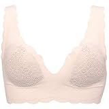 [トリンプ] [スロギー ゼロフィール レースタイプ カップ付き ハーフトップ 10190525 ノンワイヤー ブラジャー パッド付き 軽量 ひびきにくい ホック無し M 6308(ウォームホワイト) sloggi zero feel