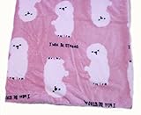 ひざ掛け ハーフケット ひざかけ 裏ボア ブランケット 肩掛け　ウオームケット　ショルダーケット　ベビーカー　暖か掛け物　オムツ替えシート　内祝い　出産祝い　ギフト　ベビー (ピンク地にイヌ)