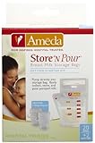 Ameda Store'N Pour Milk Storage Bags + 2 Adapters - 20 ct by Ameda [並行輸入品]