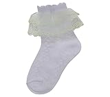 JSファッション キッズソックス ティアードレース 11-13cm 2-4才用 ホワイト [並行輸入品]