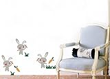 Pop Decors Bunnies Love Carrots Beautiful Wall Stickers for Kids Rooms [並行輸入品]