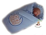 BlueberryShop Embroidered Velour Swaddle Wrap Blanket Sleeping Bag for Newborn, baby shower GIFT 100