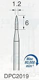電着ダイヤモンドビット 槍型1.2φ x 6mm（3本入）　DPC2019 #200　軸径2.35φ