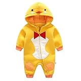 POTOJP 着ぐるみ コスプレ ジッパー ベビー服 動物ちゃん 子供用 フード付け ロンパース 赤ちゃん 仮装 ダンス衣装 コスチューム 防寒着 撮影 出産祝い 寝相アート 日常着 (60CM/3M
