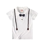 高品質のコットンキッズTシャツ英国スタイルリトル紳士シャツ16「」ホワイト