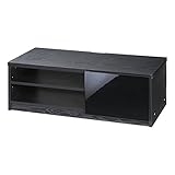 テレビ台 ローボード 鏡面 ロビン 幅85cm キャスター付き ブラック(前板鏡面タイプ)