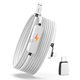 Syntech リンクケーブル 充電付き 5M Meta Quest 3S/Quest 3/2/Pico 4 Ultraアクセサリーに対応、次世代VRケーブル USB 3.0 A-Cアダプター付き、SteamVR用 充電とリンクを同時に実行