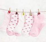 （ Angel Kids ） シンプル カラー 靴下 ジュニア 5足 セット キッズ クルー丈 カラフル スクール (12-15㎝★ピンク.)