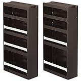 サンカ(SANKA) ストランティー(storanti) 2個組 すきま収納 幅17cm ラック2個セット ラックBタイプ&amp;ラックCタイプ ブラウン