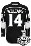 Justin Williams Los Angeles Kings 2014 Stanley CupパッチリーボックホームNHLジャージー 3L
