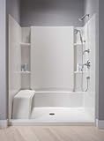 スターリング配管72280103 – 96アコードSeated 36-inch X 48-inch X 74 – 1 / 2インチシャワーキットwithグラブバー、ビスケット