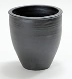 信楽焼・植木鉢「雅」丸型40サイズ・黒（陶器製）日本製