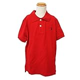 (ポロ ラルフローレン)POLO Ralph Lauren キッズ ポロシャツ 半袖 ポニーマーク ワンポイント 刺繍 レッド×ネイビー 3T [並行輸入品]