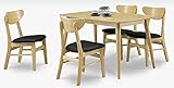 北欧風 ダイニング5点セット 4人掛け (ナチュラル)