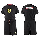 フェラーリキッズTブラックshirt-shortセット( XXS )