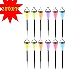 ガーデンライト LED ソーラー イルミネーション 7色 自動充電 12本セット アウトドアライト 庭園灯 芝生 屋外 園芸 防犯照明 一年保証付き