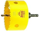 Starrett ADCH0334 Professional HSS Bi-Metal Dual Pitched Hole Saw with Arbor 3-3/4 95 mm Diameter [並