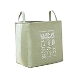 収納・洗濯・雑貨・衣類 34.6L大容量 お洒落な格好と絵柄 表裏2重生地 簡単自立 折り畳み片付け可能 ストレージ ランドリー 箱 かご ケース バスケット ボックス (ピスタチオ)