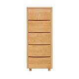 ハイチェスト 完成品 幅45cm5段 木製 アルダー スリムタイプ 国産品 北欧風 ブラウン ナチュラル 堀田木工所 (ナチュラル)