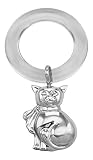 スターリングシルバー猫Rattle – Teething Ring for Baby