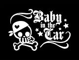 バンダナ スケルトン Baby in car 白 カッティングステッカー ウォールステッカー