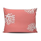 salleingカスタムファッションホーム装飾枕カバービーチコーラルスクエアスロー枕カバークッションケース1つ両面印刷 12"x16" ピンク