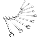 Sunex 9809 SAE and Metric Flare Nut Wrench Set, 9 Piece [並行輸入品]