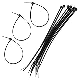 TOOGOO ( R ) 1000pcs 8インチブラックネットワークケーブルコードワイヤタイストラップ40 lbs Zipナイロン