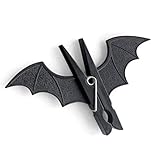 Kicode Bat Shaped Clip 2Pcs Spooky Halloween Party Decor Batman Home Clothes Towel Hook Hanging Pegs