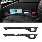 【 RAV4 専用】隙間クッション 厚型 RAV4 専用ロゴ 隙間埋め 車用 シートサイド クッション ラブフォー 新型 RAV4 & RAV4 PHV XA50系 適用 正・裏面取付可 シート コンソール 隙間収納 落下防止 小物入れ 内装パーツ 運転席+助手席 ロゴ左右対称設計 2本入り(ブラック, RAV4 専用)