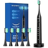 電動歯ブラシ BAFOVY 音波歯ブラシ ソニック 5モード USB充電 電池残量確認可 替えブラシ６本 タイマー機能 IPX7防水 歯垢除