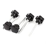 uxcell ねじノブ 星型 スター型のヘッド ねじタイプ クランプねじ ブラック M5 x 50mm 5個入り