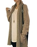 （Galette des Rois） b10Fbg レディース ニット カーディガン ロング コート 長袖 無地 フリー ベージュ ブラック コーディガン b10Fbg (フリーサイズ, ベージュ)