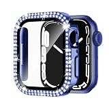 Adepoy コンパチブル Apple Watch ケース 40mm キラキラ アップルウォッチカバー Series 6/5/4/SE 保護フィルム付き ダブルダイヤモンド ピカピカ Apple Watch 6/5/4/SE ケース iwatch用 光沢感 お洒落 クリア 40mm